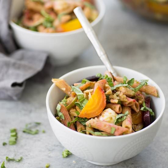 Roasted Beet and Basil Pasta Salad - Recipe photo by Alexandra Caspero