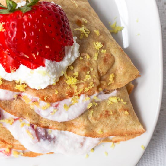 Crepes with a Strawberry Lemon Ricotta Filling - Recipe photo by ChefJulie_RD