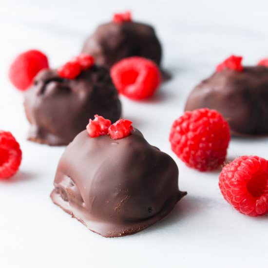 Chocolate Raspberry Cake Bites - Recipe photo by ChefJulie_RD