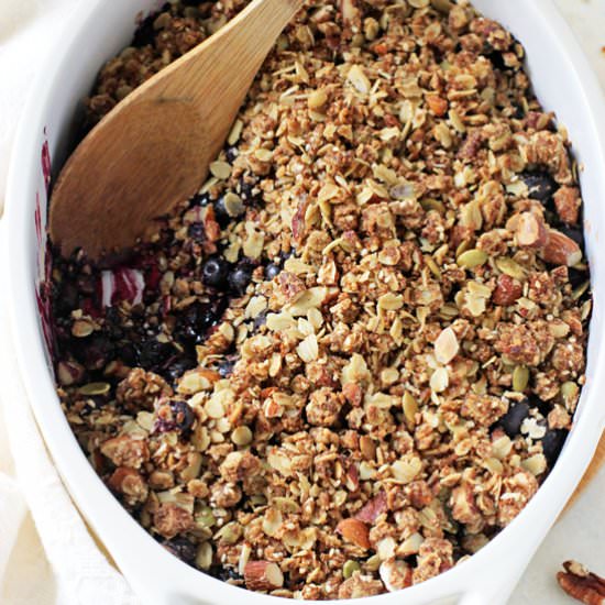 blueberry breakfast crisp - Recipe photo by Cook Nourish Bliss