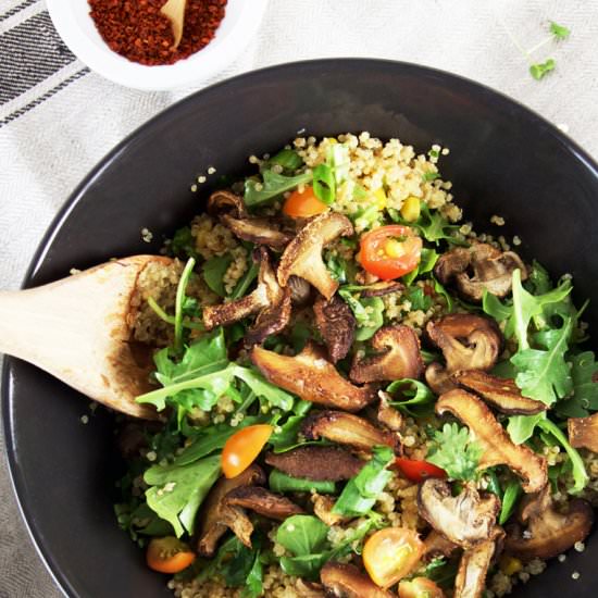 Quinoa & Shiitake Mushroom Salad - Recipe photo by Chickfoodtv