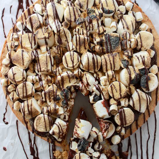 S'mores Giant Cookie Cake - Recipe photo by FrostingandFettuccine