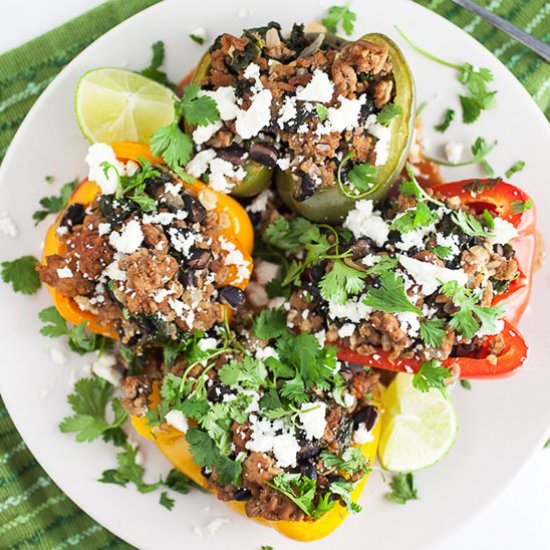 Southwest Turkey Stuffed Peppers - Recipe photo by therusticfoodie