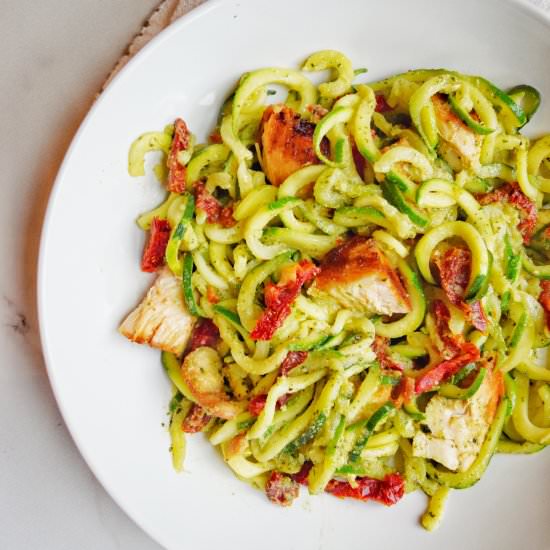 Sun-Dried Tomato + Pesto Zoodles - Recipe photo by personallypaleo