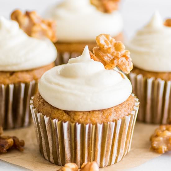 Small-batch Pumpkin Cupcakes - Recipe photo by BakingMischief
