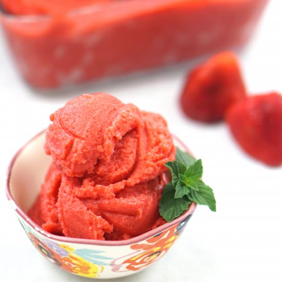 Strawberry Sorbet - Recipe photo by jamonkey