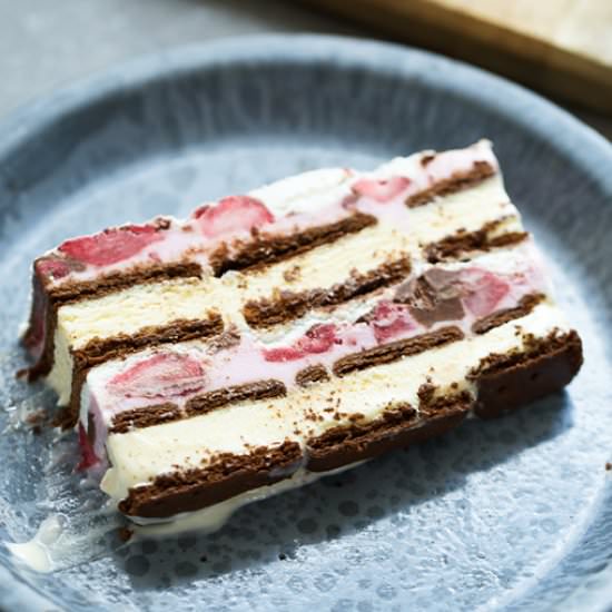 Neapolitan Ice Cream Cake - Recipe photo by cookingforkeeps