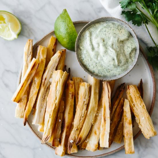 Baked Yuca Fries - Recipe photo by Downshiftology