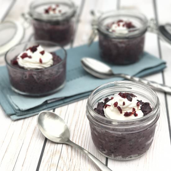 Cran-Coconut Black Rice Pudding - Recipe photo by LaurenPincusRD