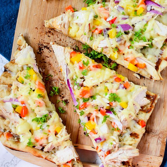 Chicken and Pepper Flatbread - Recipe photo by jamonkey