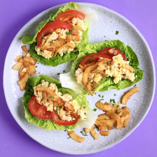 Vegan Chickpea Bacon Lettuce Wraps - Recipe photo by rhiansrecipes