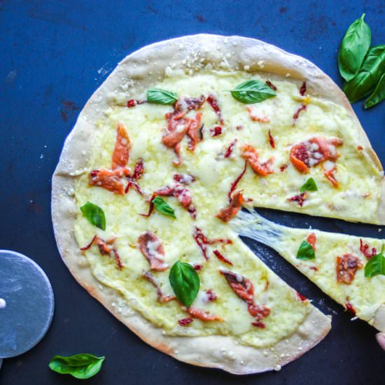 Smoked Salmon Thin Crust Pizza - Recipe photo by rebelskitchen