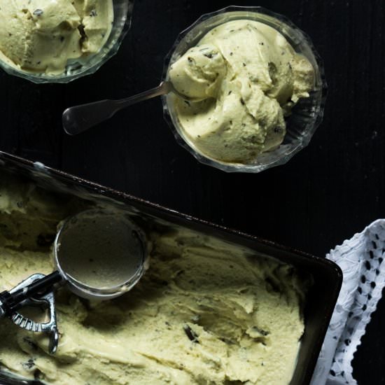 No-Churn Mint Chocolate Chip Froyo - Recipe photo by gnom-gnom