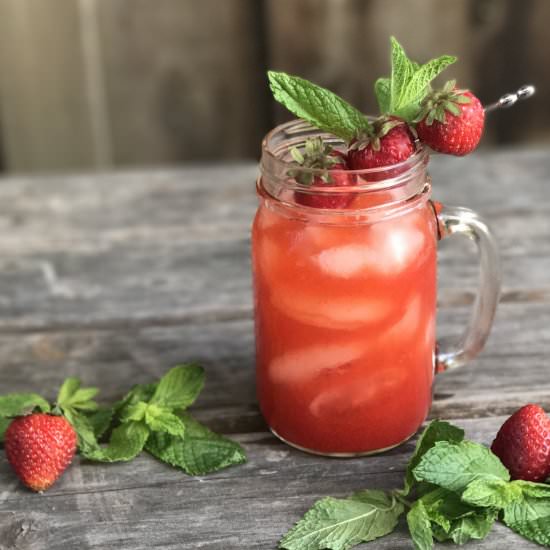 A Strawberry-Balsamic Tequila Sour - Recipe photo by simmerandsauce