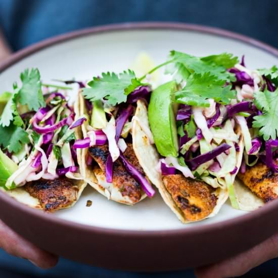 Grilled Fish Tacos - Recipe photo by Feasting at Home