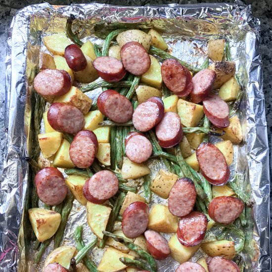 Sheet Pan Kielbasa Potatoes & Bean - Recipe photo by TheKitchenWhisperer