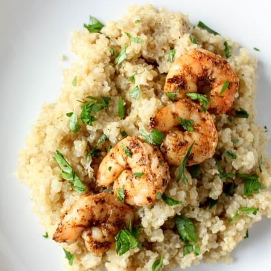 Spicy Shrimp & Parmesan Quinoa - Recipe photo by Megsmealplanning