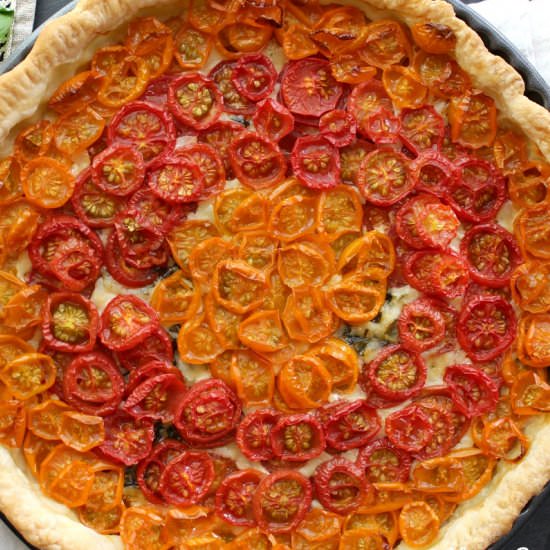Cherry Tomato Basil Tart - Recipe photo by HungryEnoughToEatSix