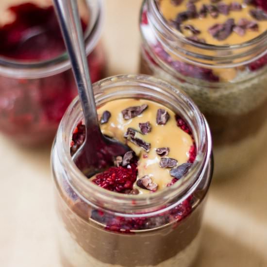 Peanut Butter Choc Chia Pudding - Recipe photo by Frankiesfeast