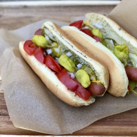 A Chicago-Style Hot Dog - Recipe photo by simmerandsauce