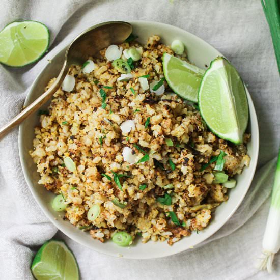 Crispy Cauliflower Brown Rice - Recipe photo by cleaneatinggoddess