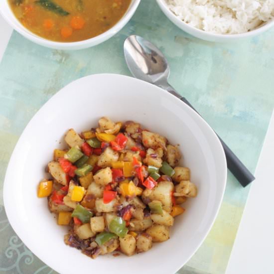 Potato Bell Pepper Stir fry - Recipe photo by sandhiya