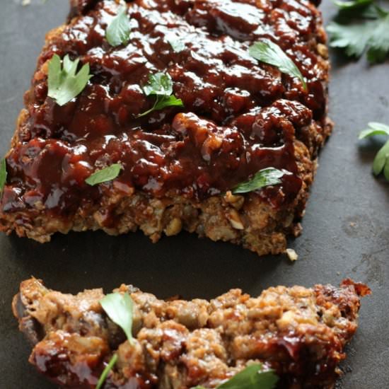 “Beefy” Vegan Lentil Loaf - Recipe photo by VeganWithCurves