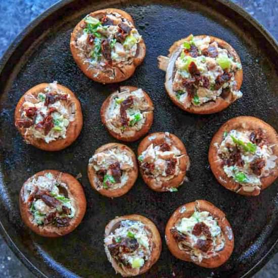 Chevre Stuffed Mushrooms - Recipe photo by trialandeater