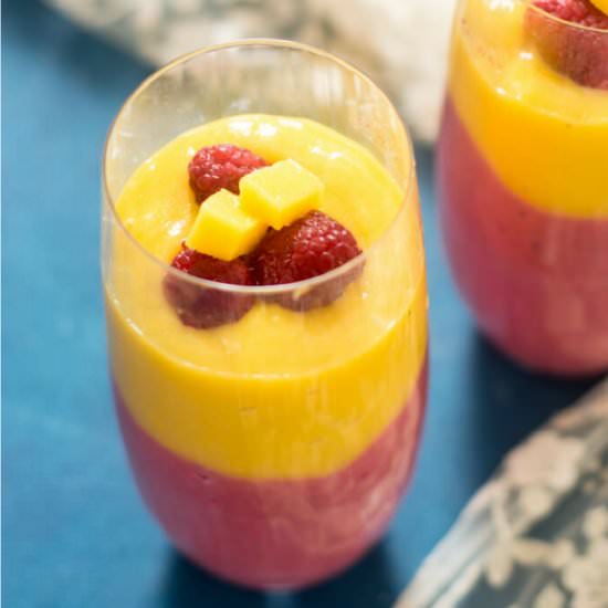 Silken Mango Raspberry Smoothie - Recipe photo by cooking with sapana