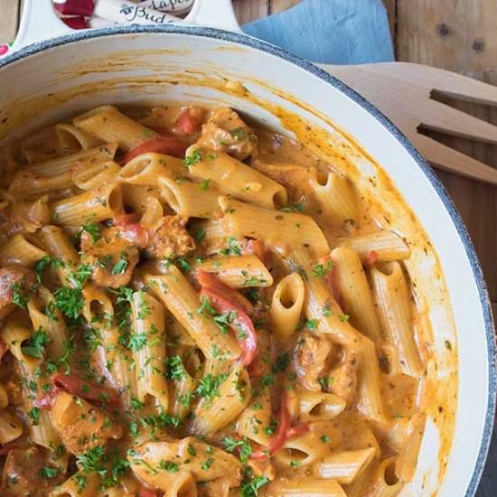 GF One Pot Chicken Paprikash Penne - Recipe photo by Only Gluten Free Recipes