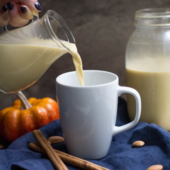 Whole 30 Pumpkin Almond Milk - Recipe photo by thecleaneatingcouple