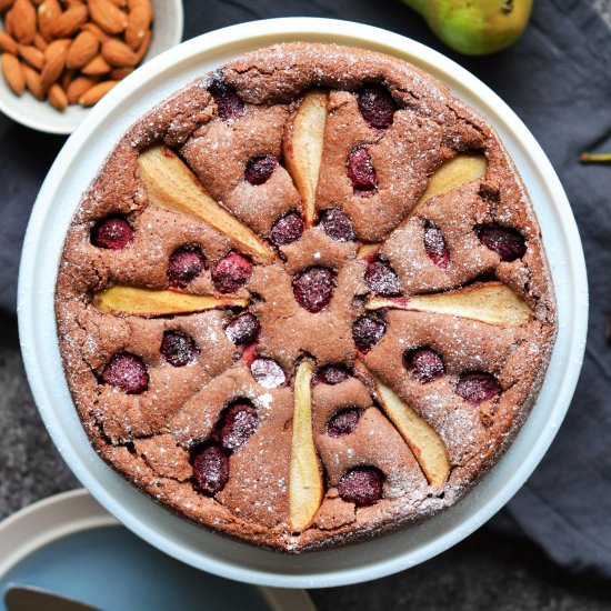 Pear, Chocolate, and Almond Cake - Recipe photo by Hannah Bond
