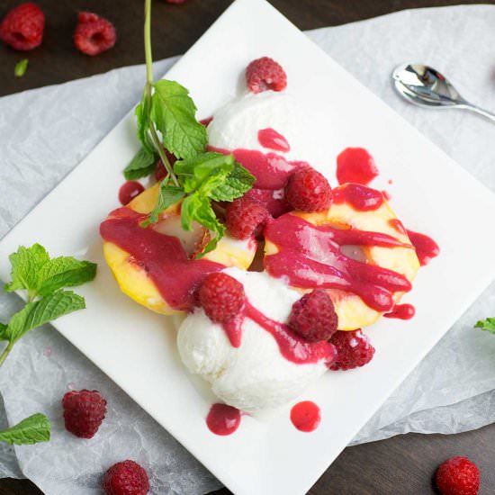 Peach Melba - Recipe photo by Kiwi and Carrot