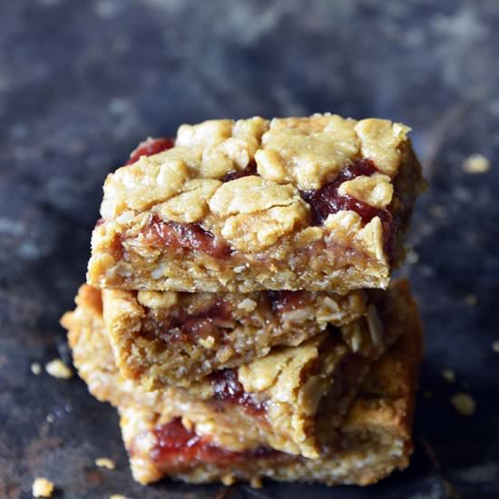 PB&J Bars - Recipe photo by AnEdibleMosaic