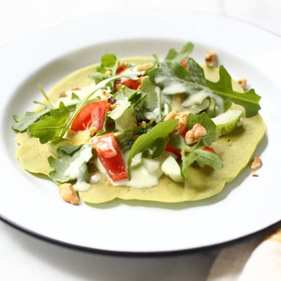 Green Chickpea Flatbreads - Recipe photo by FromScratchFast