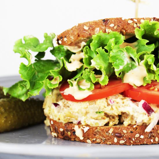 Chickpea “No-Chicken” Salad - Recipe photo by Chickfoodtv