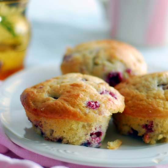 Generous Red Raspberry Muffins - Recipe photo by dragonflyhomerecipes