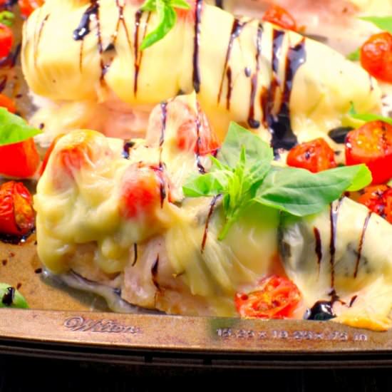 Caprese Sheet Pan Chicken Breast - Recipe photo by Food Meanderings