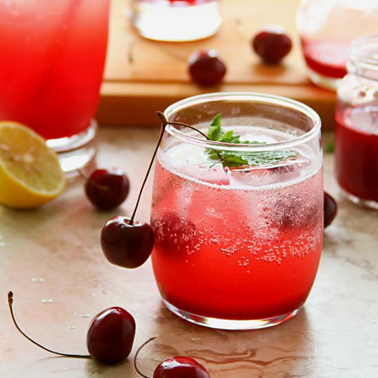 Cherry Lemon Spritzer - Recipe photo by Happy And Harried