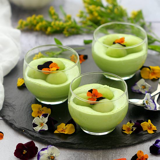 Honeydew Melon Mousse Cups - Recipe photo by Kitchen Maestro