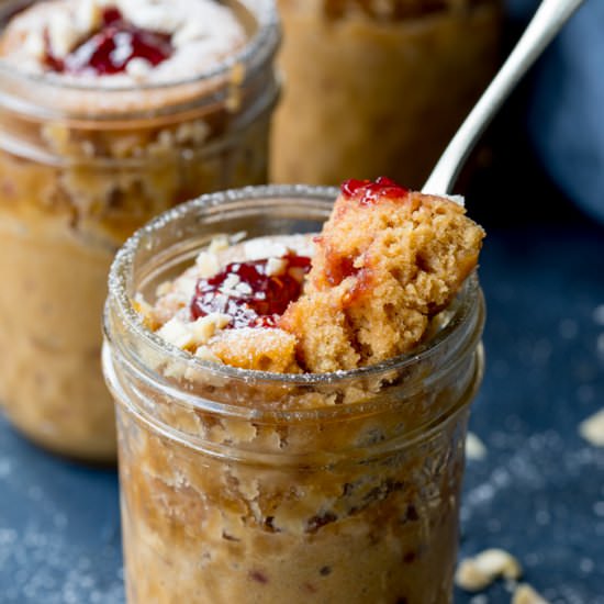PB & J Mug Cake - Recipe photo by KitchenSanctuary