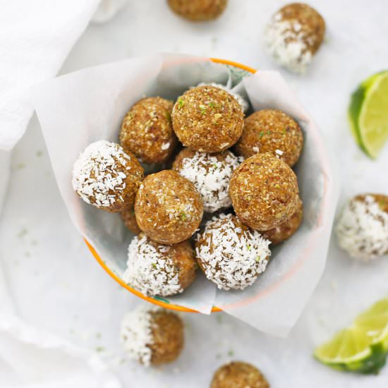 Nut Free Coconut Lime Energy Bites - Recipe photo by onelovelylife