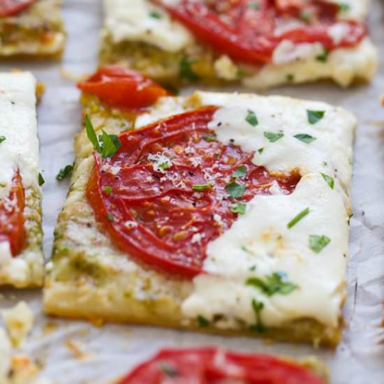 Tomato Burrata Tart - Recipe photo by cookingforkeeps