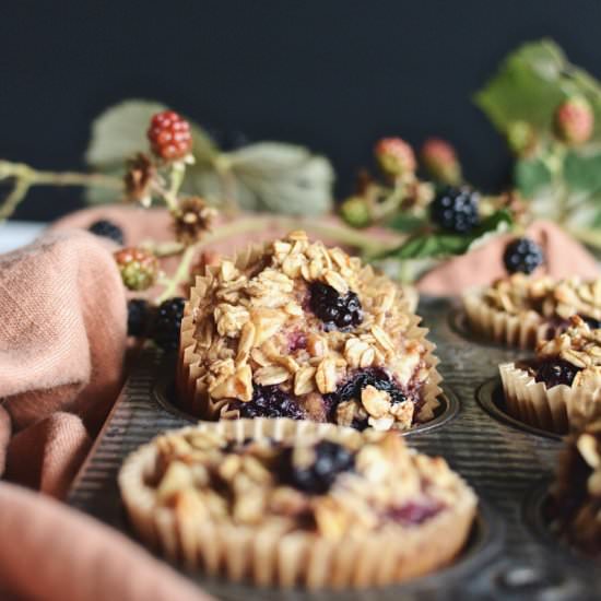 Blackberry Walnut Oat Muffins - Recipe photo by HapaWay