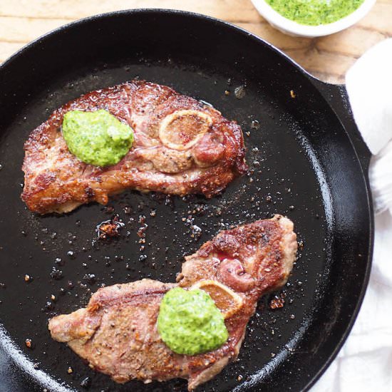 Lamb Chops with Green Harissa - Recipe photo by Avocado A Day
