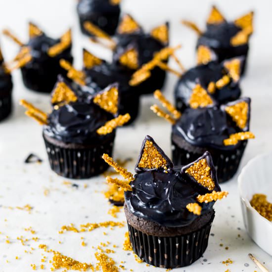 Black Cat Cupcakes - Recipe photo by kendallrayburn