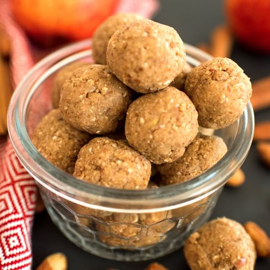 Apple Cinnamon Energy Balls - Recipe photo by letseatcakeblog