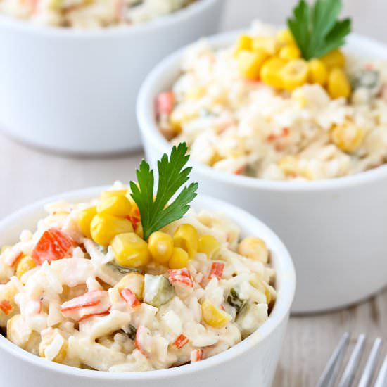 Rice Crab Stick Salad - Recipe photo by Happy Foods Tube