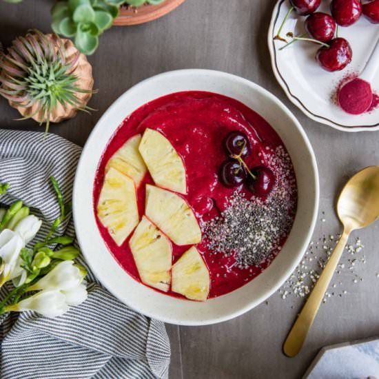 Cherry Pineapple Smoothie Bowl - Recipe photo by Simple Green Smoothies