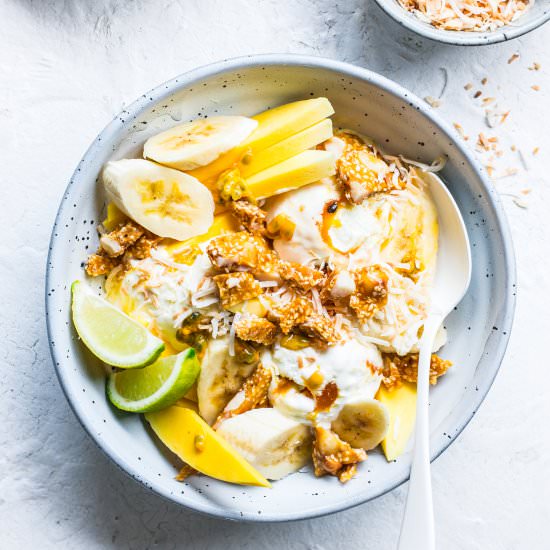 Tropical Ice Cream Bowl - Recipe photo by The Hungry Cook